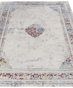 Modern vloerkleed Canela - zilver/meerkleurig - overzicht schuin, thumbnail