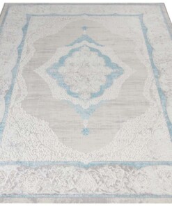 Modern vintage vloerkleed Alba - zilver/turquoise - overzicht schuin, thumbnail Modern vintage vloerkleed Alba - zilver/turquoise - overzicht schuin, thumbnail