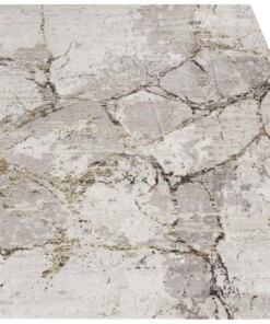 Modern vloerkleed Dayron - zilver/goud - overzicht schuin, thumbnail