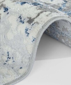 Modern vloerkleed Dayron - zilver/blauw - close up, thumbnail