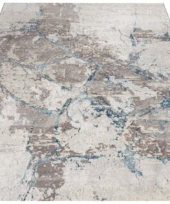 Modern vloerkleed Dayron - zilver/turquoise - overzicht schuin, thumbnail