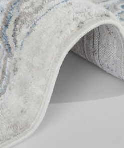 Modern oosters vloerkleed Alain - zilver/blauw - close up, thumbnail