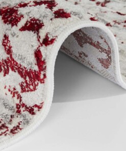 Modern vloerkleed Delio - zilver/rood - close up, thumbnail