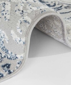 Modern vloerkleed Favio - zilver/donkerblauw - close up, thumbnail