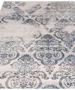 Modern vloerkleed Favio - zilver/donkerblauw - overzicht schuin, thumbnail