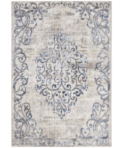 Modern vloerkleed Jenaro - zilver/donkerblauw - overzicht boven, thumbnail