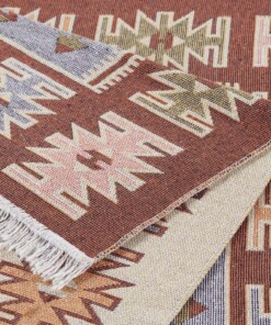 Kelim vloerkleed Yamuna - meerkleurig - close up, thumbnail Kelim vloerkleed Yamuna - meerkleurig - close up, thumbnail