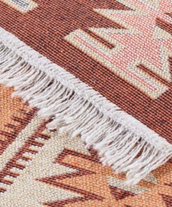Kelim vloerkleed Yamuna - meerkleurig - close up, thumbnail Kelim vloerkleed Yamuna - meerkleurig - close up, thumbnail
