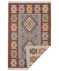 Kelim vloerkleed Yamuna - meerkleurig - overzicht boven, thumbnail Kelim vloerkleed Yamuna - meerkleurig - overzicht boven, thumbnail