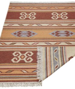 Kelim vloerkleed Tansa - meerkleurig - overzicht schuin, thumbnail Kelim vloerkleed Tansa - meerkleurig - overzicht schuin, thumbnail