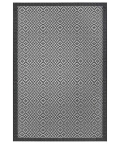 Binnen & buiten vloerkleed ruiten Oslo - zwart/crème - overzicht boven, thumbnail