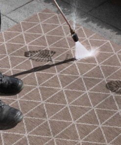 Binnen & buiten vloerkleed Geo - crème/lichtbruin - close up materiaal, thumbnail Binnen & buiten vloerkleed Geo - crème/lichtbruin - close up materiaal, thumbnail