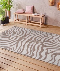 Binnen & buiten vloerkleed Zebra - lichtbruin/crème - sfeer