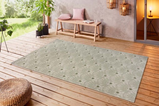 Binnen & buiten vloerkleed Paauw - groen/crème - sfeer
