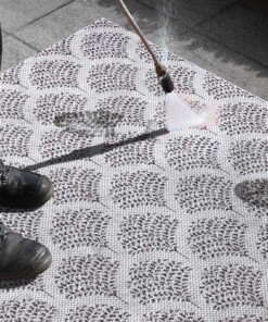 Binnen & buiten vloerkleed Forest - crème/zwart - close up materiaal, thumbnail