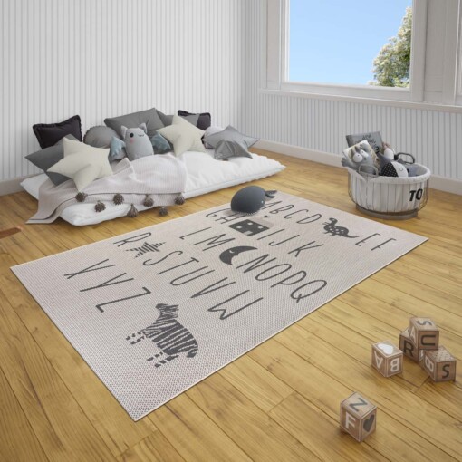 Kinderkamer vloerkleed Alfabet - crème/zwart - sfeer