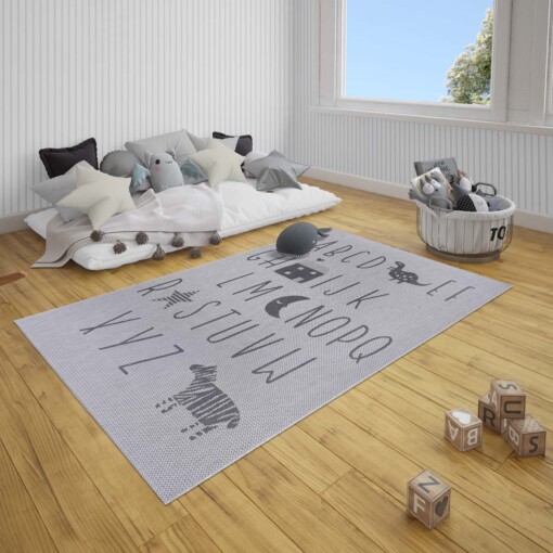Kinderkamer vloerkleed Alfabet - zilver/grijs - sfeer