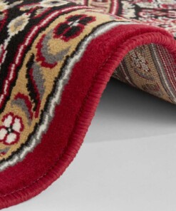 Klassiek vloerkleed rond Medaillion - rood/zwart - close up rol, thumbnail Klassiek vloerkleed rond Medaillion - rood/zwart - close up rol, thumbnail