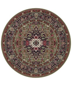 Klassiek vloerkleed rond Medaillion - groen - overzicht boven, thumbnail