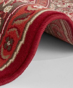 Klassiek vloerkleed rond Medaillion - rood - close up rol, thumbnail