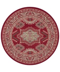 Klassiek vloerkleed rond Saricha Belutsch - rood - overzicht boven, thumbnail Klassiek vloerkleed rond Saricha Belutsch - rood - overzicht boven, thumbnail