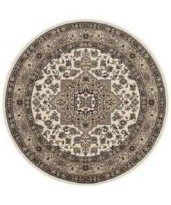 Perzisch tapijt rond Parun Täbriz - beige - overzicht boven, thumbnail