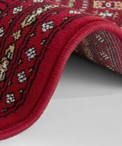 Klassiek vloerkleed rond Sao Buchara -rood - close up, thumbnail