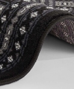 Klassiek vloerkleed rond Sao Buchara - zwart - close up rol, thumbnail Klassiek vloerkleed rond Sao Buchara - zwart - close up rol, thumbnail