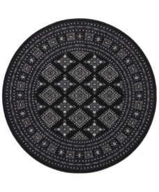 Klassiek vloerkleed rond Sao Buchara - zwart - overzicht boven, thumbnail Klassiek vloerkleed rond Sao Buchara - zwart - overzicht boven, thumbnail