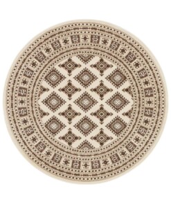 Klassiek vloerkleed rond Sao Buchara - beige - overzicht boven, thumbnail Klassiek vloerkleed rond Sao Buchara - beige - overzicht boven, thumbnail