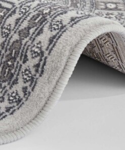 Klassiek vloerkleed rond Sao Buchara - grijs - close up rol, thumbnail