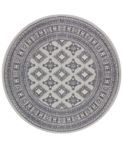 Klassiek vloerkleed rond Sao Buchara - grijs - overzicht boven, thumbnail
