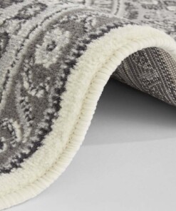 Klassiek vloerkleed rond Medaillion - crème - close up rol, thumbnail