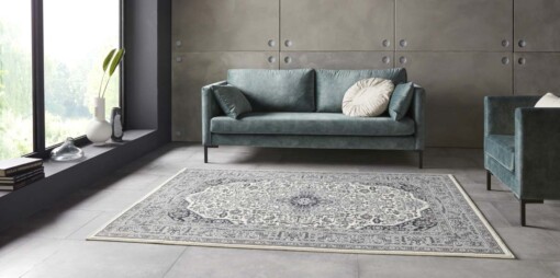 Klassiek vloerkleed Medaillion - crème - sfeer