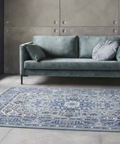 Klassiek vloerkleed Medaillion - blauw - sfeer