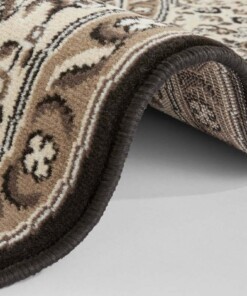 Klassiek vloerkleed rond Medaillion - crème/bruin - close up rol, thumbnail Klassiek vloerkleed rond Medaillion - crème/bruin - close up rol, thumbnail