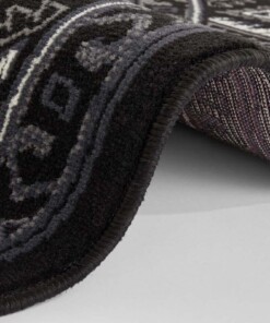 Klassiek vloerkleed rond Saricha Belutsch - zwart - close up, thumbnail Klassiek vloerkleed rond Saricha Belutsch - zwart - close up, thumbnail