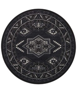 Klassiek vloerkleed rond Saricha Belutsch - zwart - overzicht boven, thumbnail Klassiek vloerkleed rond Saricha Belutsch - zwart - overzicht boven, thumbnail