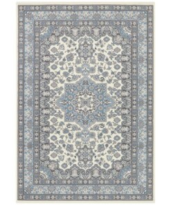 Perzisch tapijt Parun Täbriz - creme/blauw - overzicht boven