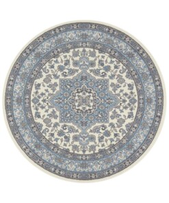 Perzisch tapijt rond Parun Täbriz- crème/blauw - overzicht boven