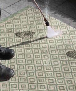 Binnen & buiten Loper Capri- groen/crème - close up materiaal, thumbnail Binnen & buiten Loper Capri- groen/crème - close up materiaal, thumbnail