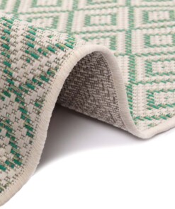 Binnen & buiten Loper Capri- groen/crème - close up, thumbnail Binnen & buiten Loper Capri- groen/crème - close up, thumbnail