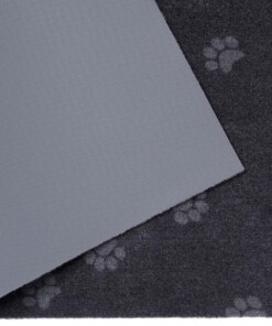 Deurmat Paws Prints Wasbaar 30°C - antraciet - close up, thumbnail