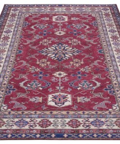 Oosters vloerkleed Maschad Orkun - rood/multi - overzicht schuin, thumbnail