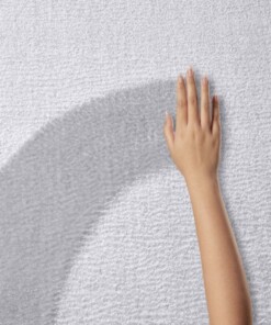 Zacht rond vloerkleed Loft - grijs - wasbaar 30°C - close up materiaal, thumbnail