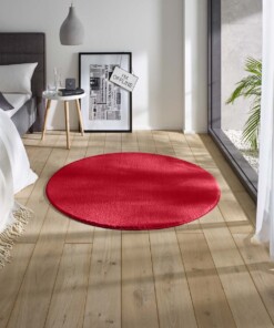 Zacht rond vloerkleed Loft - rood - wasbaar 30°C - sfeer