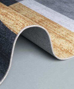 Vloerkleed - Geo No.2 - goud/grijs - close up rol, thumbnail Vloerkleed - Geo No.2 - goud/grijs - close up rol, thumbnail