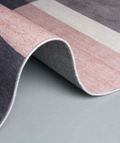 Vloerkleed - Geo No.3 - roze/goud - close up rol, thumbnail Vloerkleed - Geo No.3 - roze/goud - close up rol, thumbnail