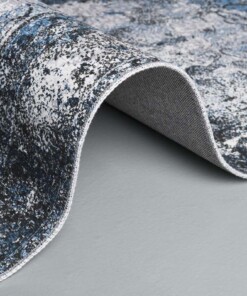 Vintage vloerkleed - Nostalgia No.1 - blauw - close up rol, thumbnail