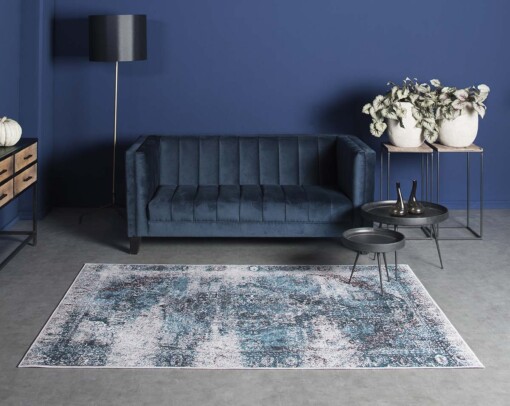 Vintage vloerkleed - Nostalgia No.2 - blauw - sfeer